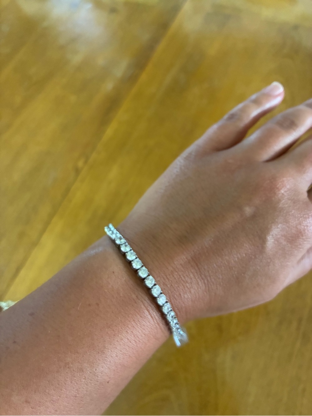 QVC Diamonique  Silver-Tone Tennis Bracelet - Women Jewelry